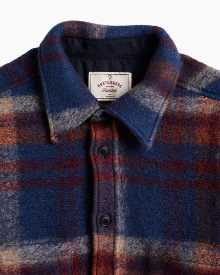 Portuguese Flannel Parker Wollhemd, Hornknöpfe Nahaufnahme Detail, Naturhorn Knöpfe Virgin Wool Parker Portugal
