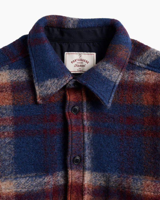 Portuguese Flannel Parker Wollhemd, Hornknöpfe Nahaufnahme Detail, Naturhorn Knöpfe Virgin Wool Parker Portugal