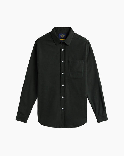 Portuguese Flannel Teca Hemd Forest, Frontansicht klassisches Hemd, 100% Baumwolle Perlmuttknöpfe waldgrün