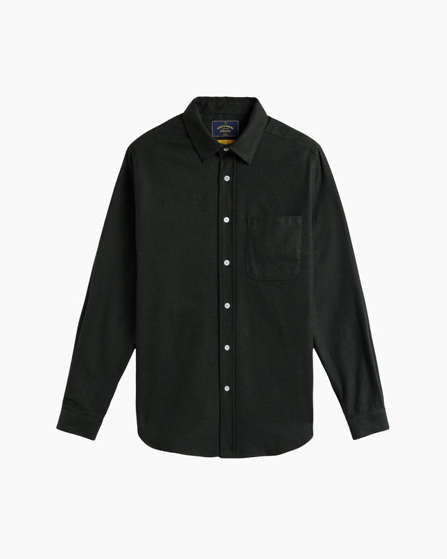 Portuguese Flannel Teca Hemd Forest, Frontansicht klassisches Hemd, 100% Baumwolle Perlmuttknöpfe waldgrün