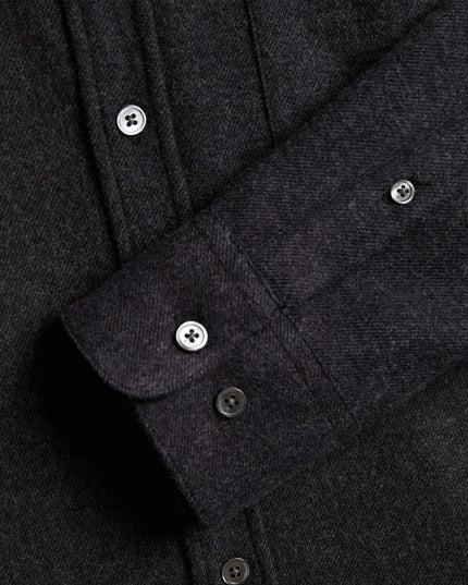 Portuguese Flannel Teca Grey, Detail Perlmuttknöpfe, Mother of Pearl Buttons Teca grau Portugal

