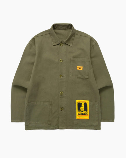Service Works Classic Chore Shirt Olive, Studio-Frontansicht Regular Fit, 360gsm GOTS Canvas Chore Shirt olive
