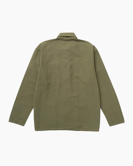 Service Works Classic Chore Shirt Olive, Studio-Rückansicht Regular Fit, 360gsm GOTS Canvas Chore Shirt olive
