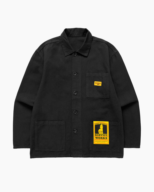 Service Works Classic Chore Shirt Schwarz, Studio-Frontansicht Regular Fit, 360gsm GOTS Canvas Chore Shirt olive

