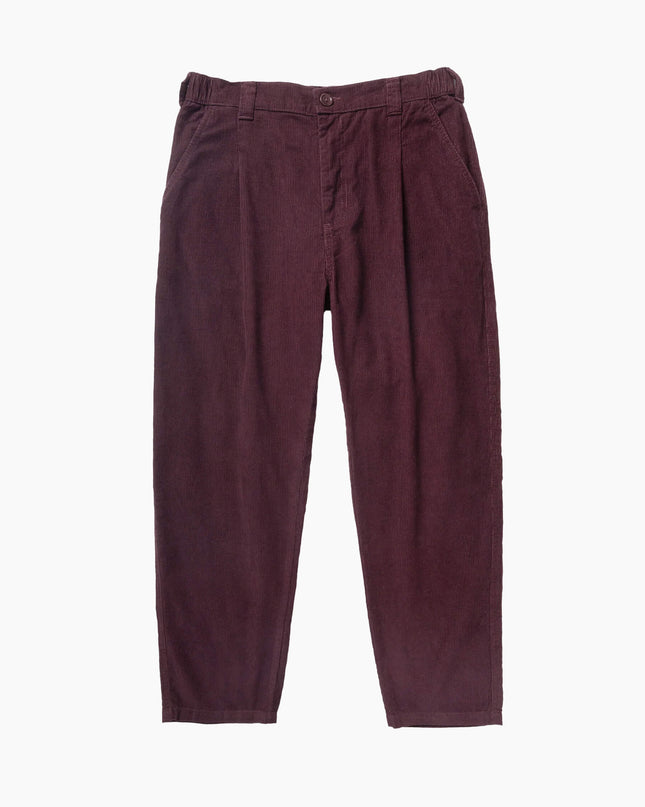 Service Works Fine Cord Waiter Pants Burgundy, Studio-Frontansicht Straight Tapered, 265gsm GOTS Corduroy Hose burgundy