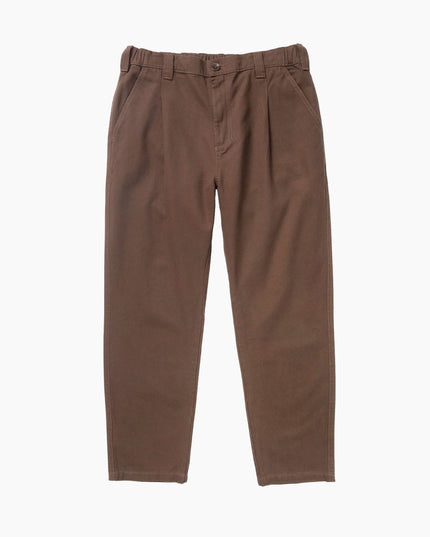 Service Works Twill Waiter Pants Brown, Studio-Frontansicht Straight Tapered, 310gsm GOTS Twill Hose braun Falteneingriff