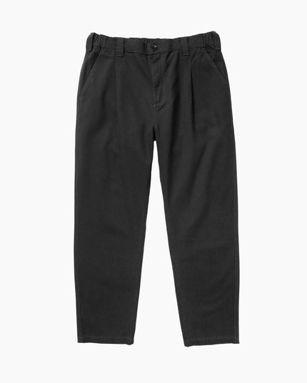 Service Works Twill Waiter Pants Schwarz, Studio-Frontansicht Straight Tapered, 310gsm GOTS Twill Hose schwarz Falteneingriff