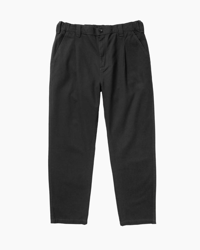 Service Works Twill Waiter Pants Schwarz, Studio-Frontansicht Straight Tapered, 310gsm GOTS Twill Hose schwarz Falteneingriff