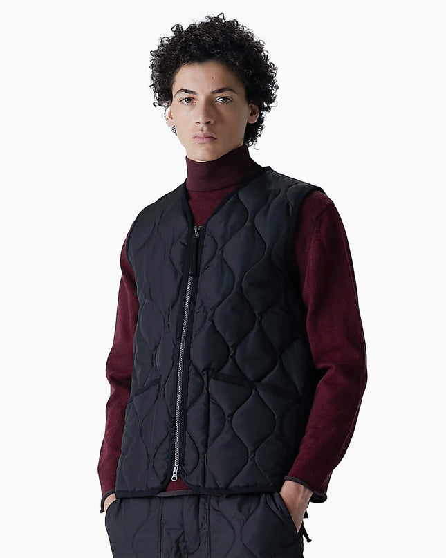 TAION Military Daunenweste Schwarz, Unisex, 2-Wege-Reißverschluss V-Ausschnitt
