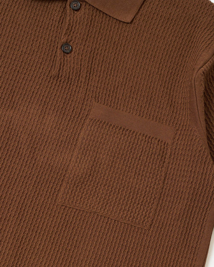 Universal-Works-Knit-Polo-Brown-Fine-Texture-03