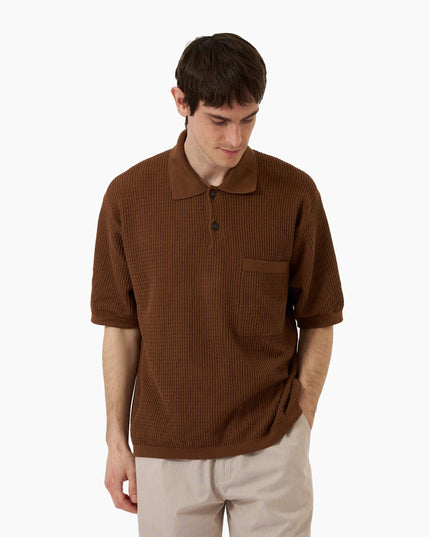 Universal-Works-Knit-Polo-Brown-Fine-Texture-04