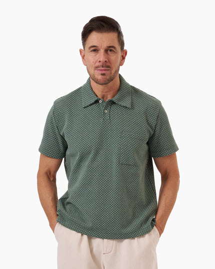 Universal-Works-Newlyn-Polo-Green-Argyll-Jersey-04