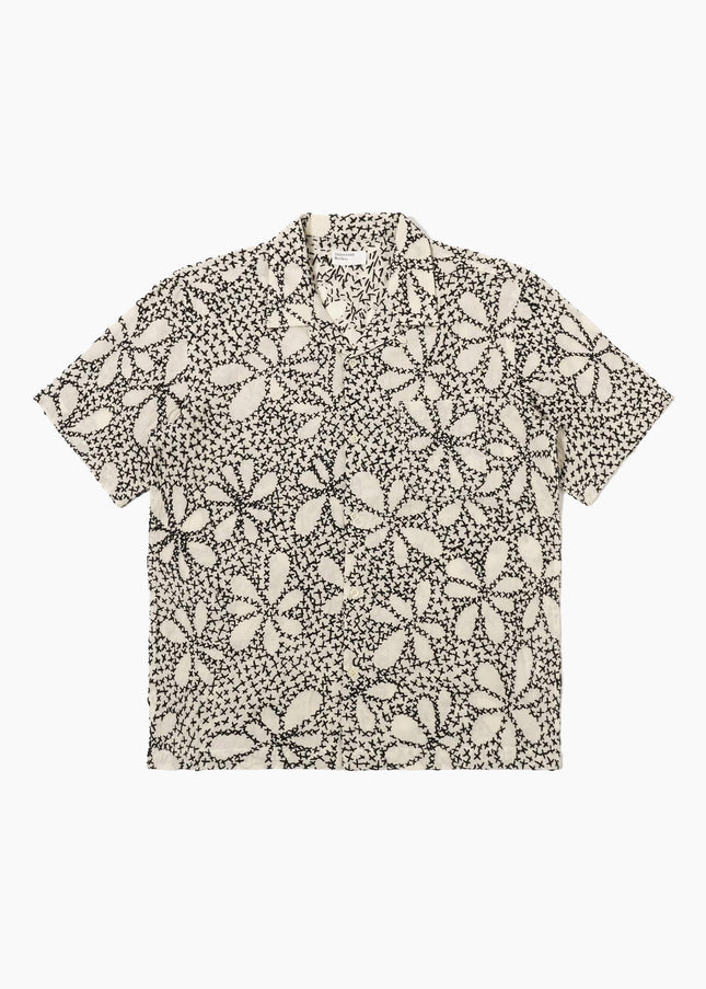 Universal-Works-Road-Shirt-Kantha-Flower-Ecru-Black-01