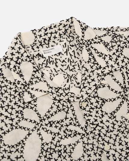 Universal-Works-Road-Shirt-Kantha-Flower-Ecru-Black-03