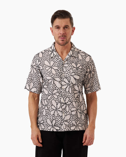 Universal-Works-Road-Shirt-Kantha-Flower-Ecru-Black-04