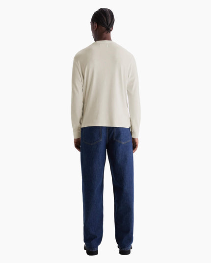 Wax London Caleb Henley Ecru, Lifestyle Rückansicht, Regular Fit Henley Wax London Ecru Herren