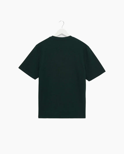 Wax London Dean T-Shirt Flaschengrün, Rückansicht Regular Fit, 280gsm Textured Organic Cotton Bottle Green