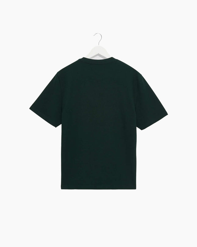 Wax London Dean T-Shirt Flaschengrün, Rückansicht Regular Fit, 280gsm Textured Organic Cotton Bottle Green