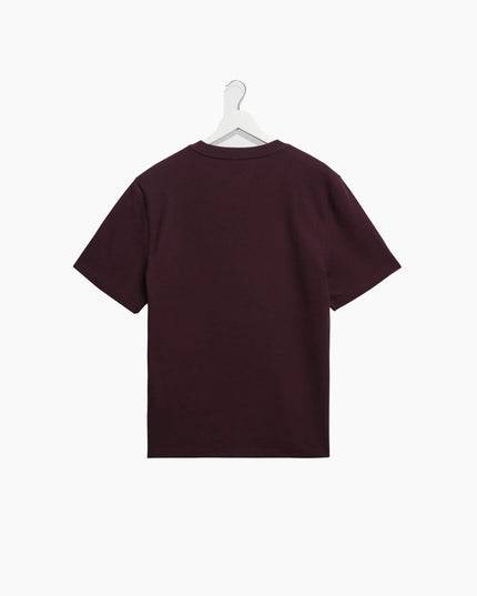 Wax London Dean T-Shirt Dunkellila, Rückansicht Regular Fit, 280gsm Textured Organic Cotton Dark Purple