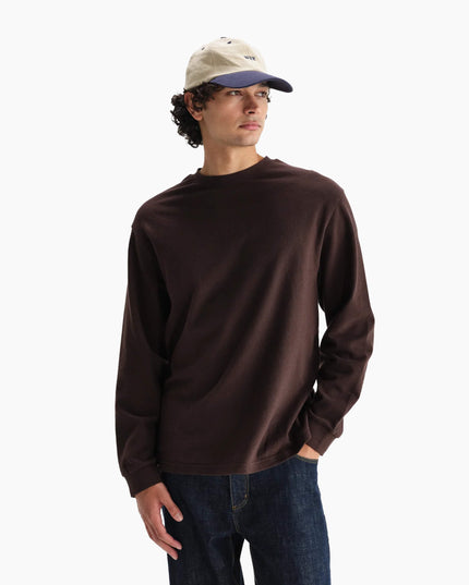 Wax London Hayden Longsleeve Dunkelbraun, Lifestyle Ganzkörper, 280gsm Bio-Baumwolle Longsleeve dunkelbraun Herren