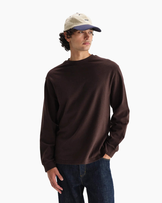 Wax London Hayden Longsleeve Dunkelbraun, Lifestyle Ganzkörper, 280gsm Bio-Baumwolle Longsleeve dunkelbraun Herren