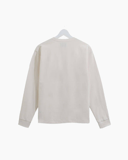 Wax London Hayden Longsleeve Ecru, Rückansicht Regular Fit, 280gsm Textured Organic Cotton Crewneck Ecru