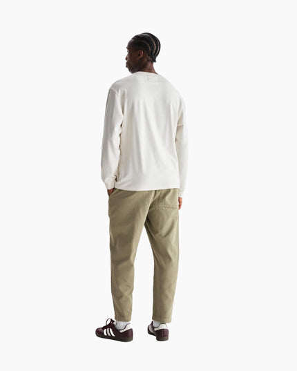 Wax London Hayden Longsleeve Ecru, Rückenansicht Regular Fit, Wax London Hayden 280gsm Off-White Longsleeve
