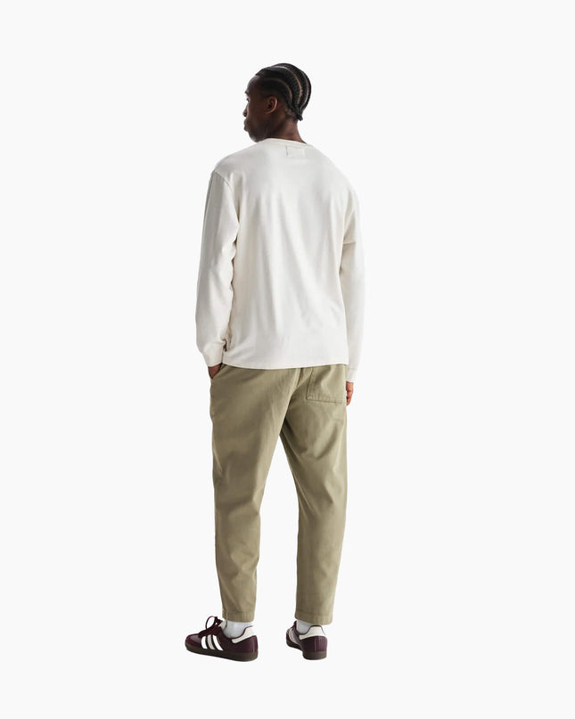 Wax London Hayden Longsleeve Ecru, Rückenansicht Regular Fit, Wax London Hayden 280gsm Off-White Longsleeve