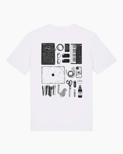 Wemoto Essentials T-Shirt Weiß, Rückansicht Regular Fit, Bio-Baumwolle Screen Print Flat-Lay Artwork weiß
