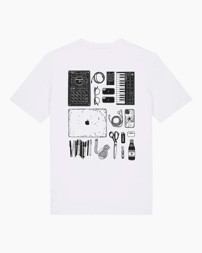 Wemoto Essentials T-Shirt Weiß, Rückansicht Regular Fit, Bio-Baumwolle Screen Print Flat-Lay Artwork weiß
