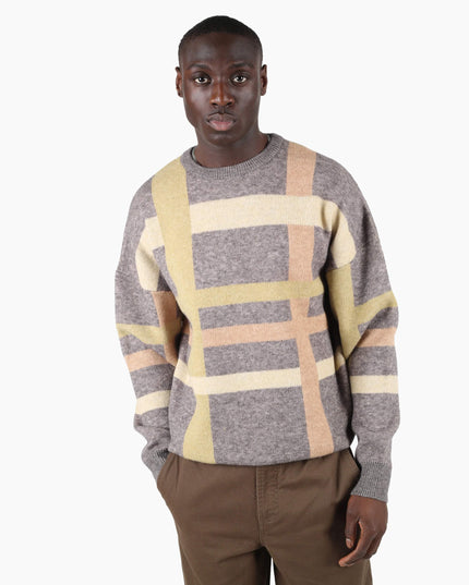 Wemoto Shane Pullover Dark Grey Melange, Lifestyle Ganzkörper Relaxed Fit, Vegan Knit Crewneck Herren dunkelgrau